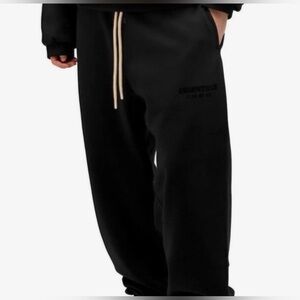 Fear of God Black Sweatpants with Cream Drawcord